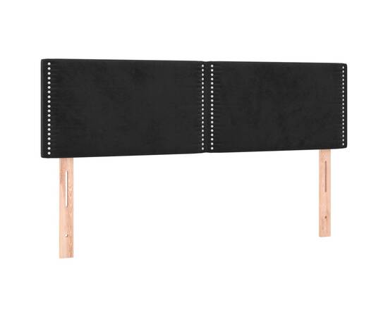 Pat box spring cu saltea, negru, 140x190 cm, catifea, 6 image