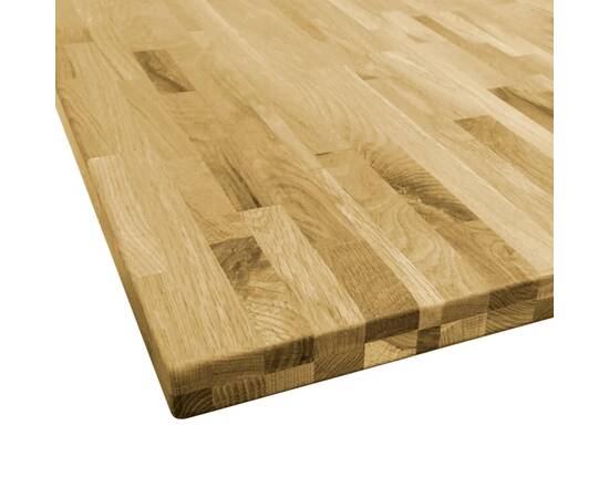 Blat de masă, lemn masiv de stejar, pătrat, 44 mm, 80x80 cm, 4 image