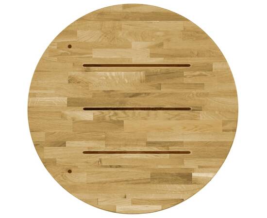 Blat de masă, lemn masiv de stejar, rotund, 23 mm, 600 mm, 3 image