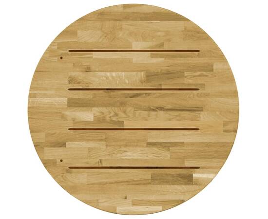 Blat de masă, lemn masiv de stejar, rotund, 23 mm, 700 mm, 3 image