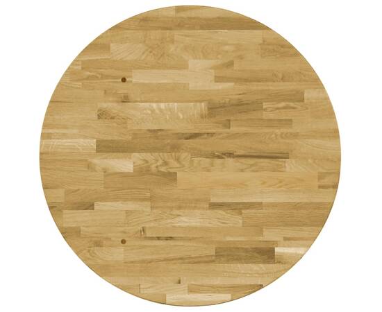 Blat de masă, lemn masiv de stejar, rotund, 44 mm, 700 mm, 3 image