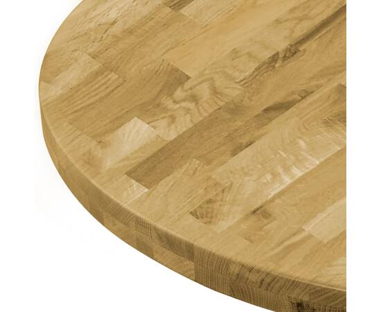 Blat de masă, lemn masiv de stejar, rotund, 44 mm, 700 mm, 4 image