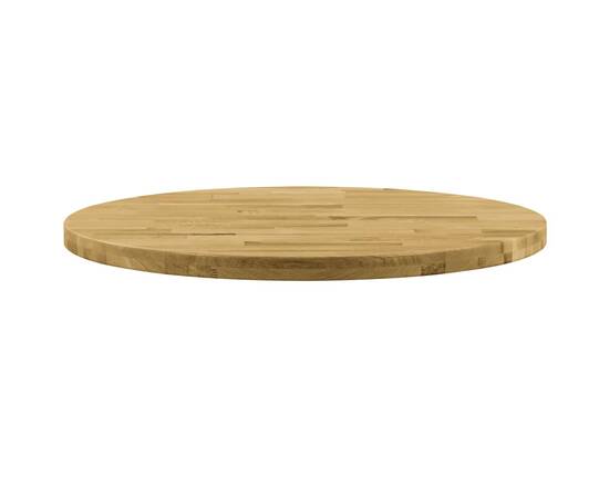 Blat de masă, lemn masiv de stejar, rotund, 44 mm, 800 mm, 2 image