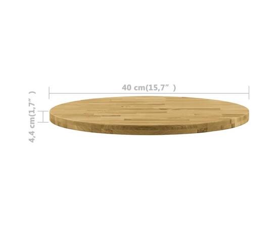Blat de masă din lemn masiv de stejar, rotund, 44 mm 400 mm, 5 image