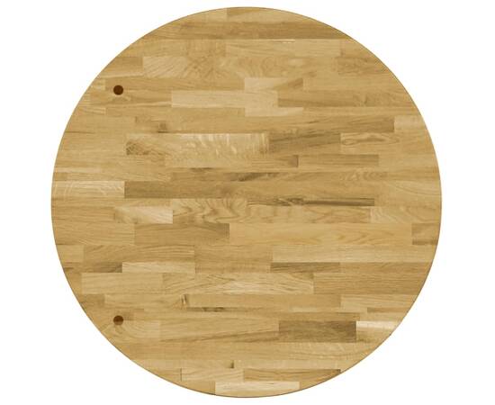 Blat de masă din lemn masiv de stejar, rotund, 44 mm 400 mm, 3 image