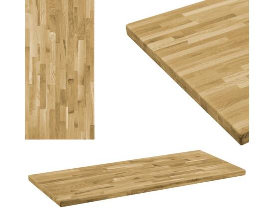 Blat masă, lemn masiv de stejar, dreptunghiular, 44mm 120x60cm