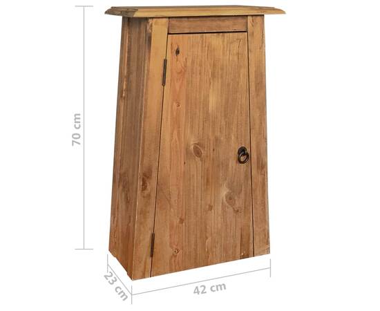 Dulap suspendat baie, lemn masiv de pin reciclat, 42x23x70 cm, 9 image