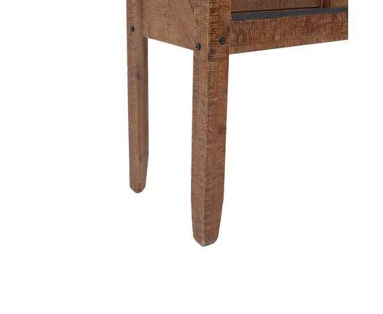 Masă consolă din lemn masiv de brad, maro, 131x35,5x75 cm, 10 image