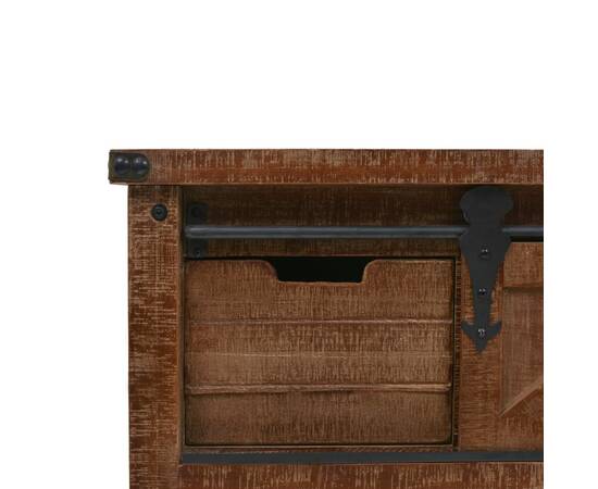 Masă consolă din lemn masiv de brad, maro, 131x35,5x75 cm, 8 image