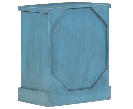 Noptieră, albastru, 40 x 30 x 50 cm, lemn masiv de mango, 8 image