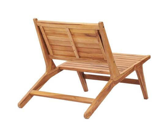 Scaun de grădină cu suport de picioare, lemn masiv de tec, 7 image