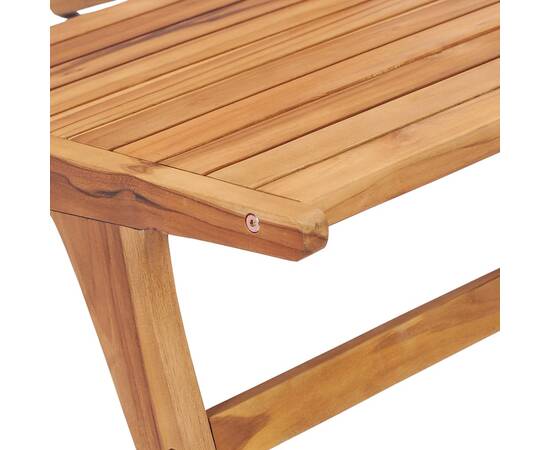 Scaun de grădină cu suport de picioare, lemn masiv de tec, 9 image