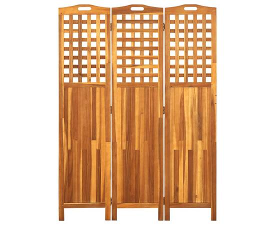 Paravan de cameră cu 3 panouri, 121x2x170 cm, lemn masiv acacia, 2 image