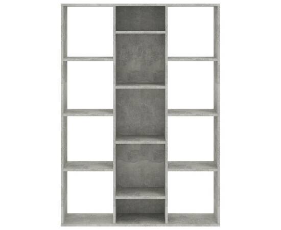 Separator cameră/bibliotecă, gri beton, 100x24x140 cm, pal, 5 image
