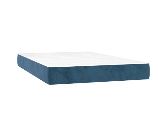 Pat box spring cu saltea, albastru închis, 120x200 cm, catifea, 5 image