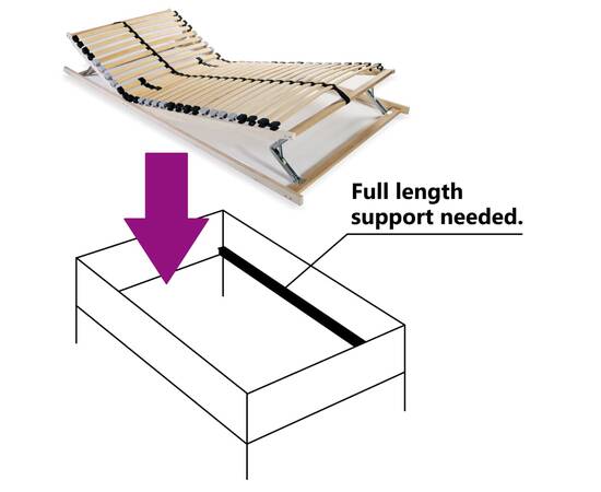 Bază de pat cu șipci, 28 șipci, 7 zone, 80 x 200 cm, 5 image