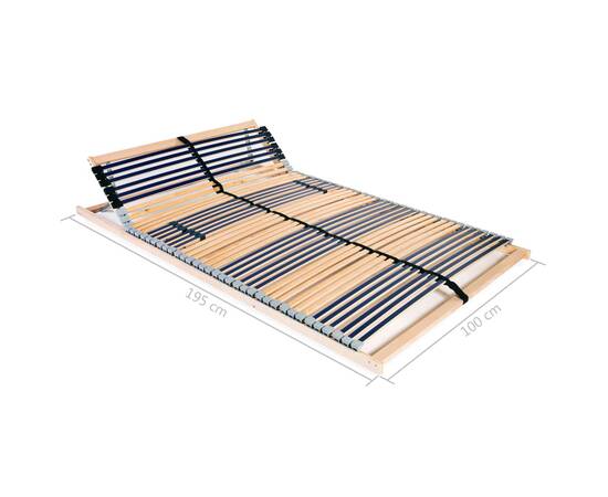 Bază de pat cu șipci, 42 șipci, 7 zone, 100 x 200 cm, 8 image