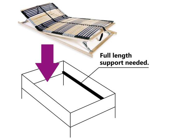 Bază de pat cu șipci, 42 șipci, 7 zone, 100 x 200 cm, 5 image