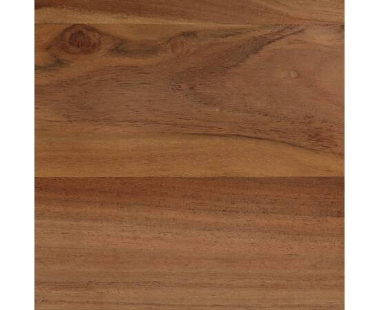 Masă de bucătărie, lemn masiv de salcâm și oțel, 120x60x76 cm, 5 image