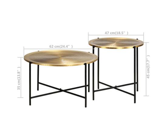 Set de masă, 2 piese, mdf cu alamă, 9 image