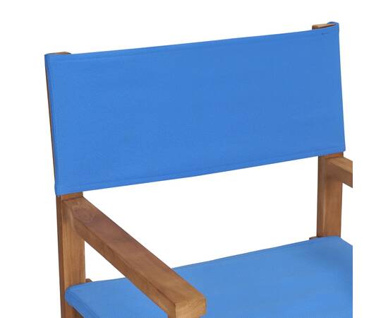 Scaun de regizor, albastru, lemn masiv de tec, 7 image