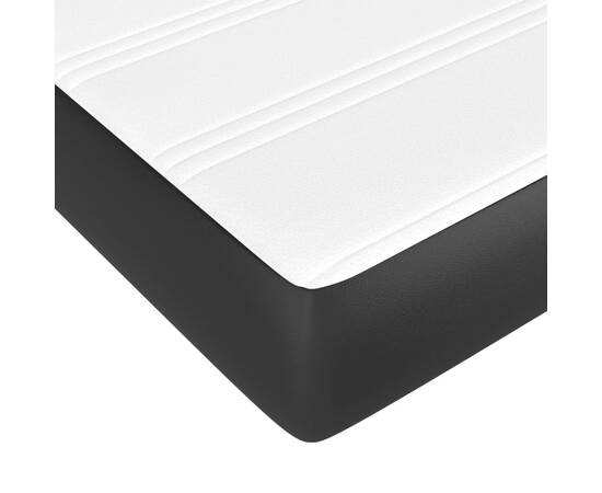 Pat box spring cu saltea, negru, 180x200 cm, piele ecologică, 8 image