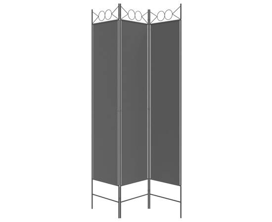 Paravan de cameră cu 3 panouri, negru, 120x200 cm, textil, 4 image