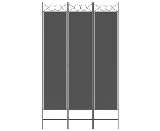 Paravan de cameră cu 3 panouri, negru, 120x200 cm, textil, 3 image