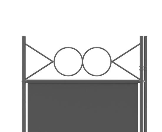 Paravan de cameră cu 3 panouri, negru, 120x200 cm, textil, 7 image