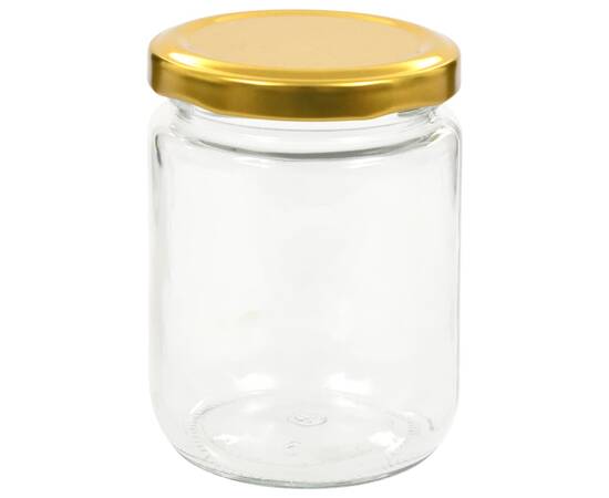 Borcane din sticlă pentru gem, capace aurii, 96 buc., 230 ml, 4 image
