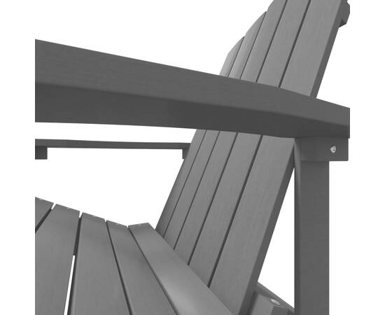 Scaun de grădină adirondack cu suport picioare, antracit, hdpe, 6 image