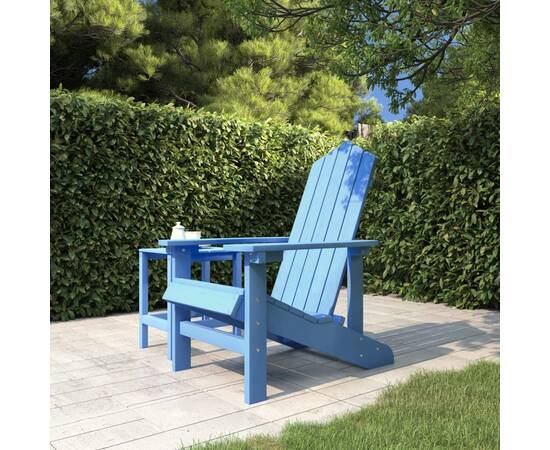 Scaun de grădină adirondack, albastru aqua, hdpe