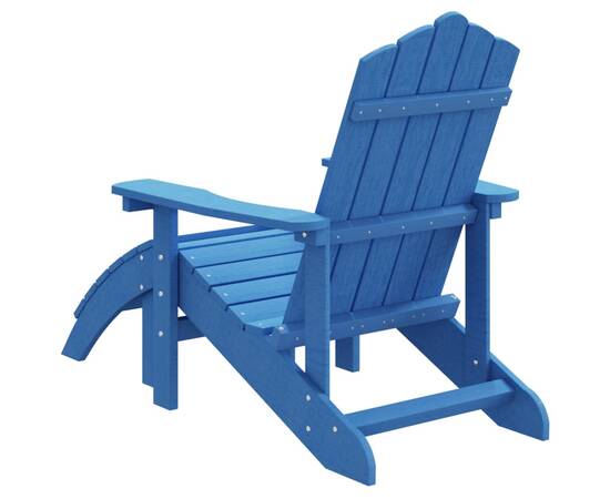 Scaun grădină adirondack, suport picioare, albastru aqua, hdpe, 5 image
