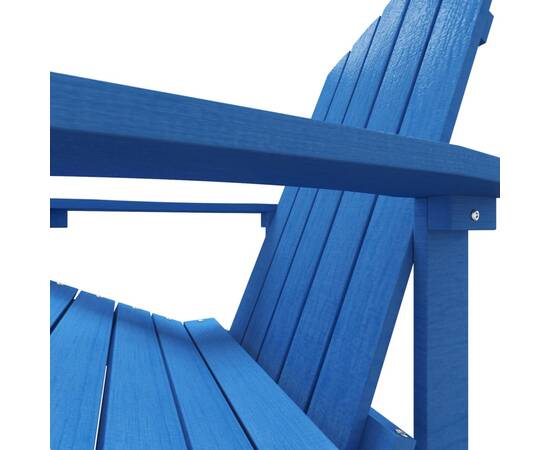 Scaun grădină adirondack, suport picioare, albastru aqua, hdpe, 6 image