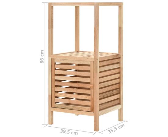 Dulap depozitare baie, 39,5x35,5x86 cm, lemn de nuc masiv, 7 image