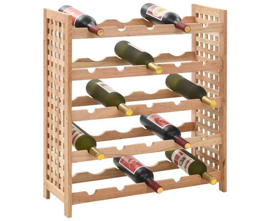Suport sticle vin pentru 25 sticle, 63x25x73 cm, lemn masiv nuc, 2 image