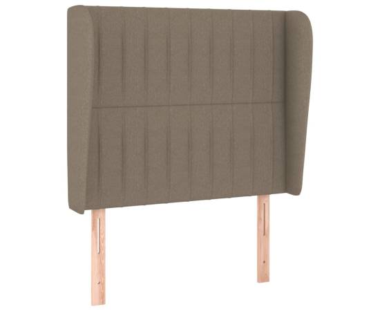 Pat box spring cu saltea, gri taupe, 90x190 cm, textil, 6 image