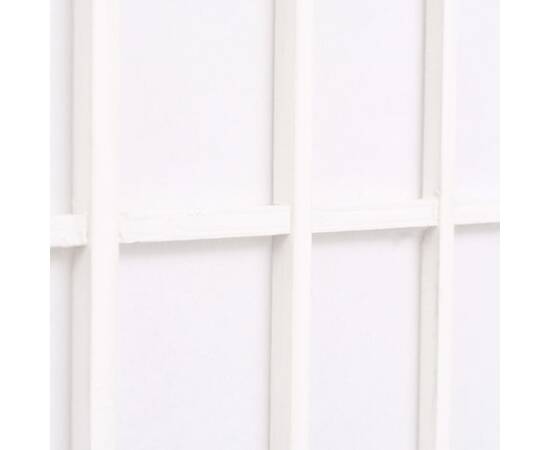 Paravan pliabil cu 6 panouri, stil japonez, 240x170 cm, alb, 5 image