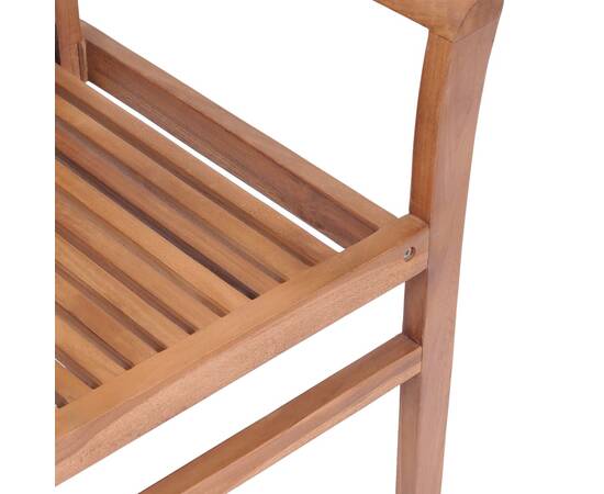 Scaune de masă cu perne, 4 buc., antracit, lemn masiv de tec, 5 image