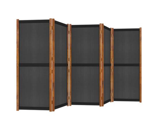 Paravan de cameră cu 5 panouri, negru, 350x180 cm, 4 image