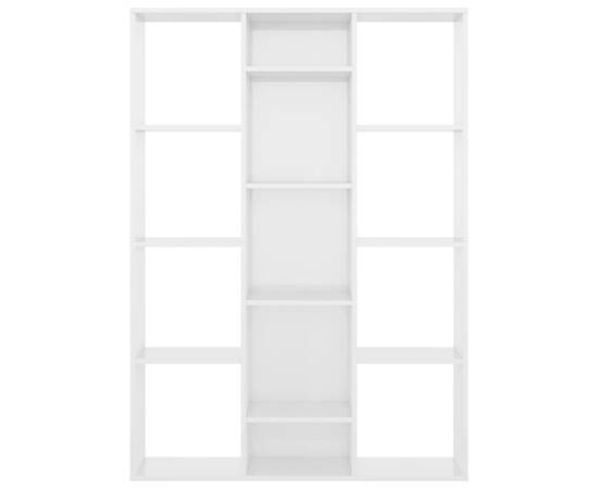 Separator cameră/bibliotecă alb extralucios 100x24x140 cm pal, 5 image