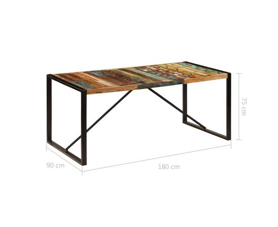 Masă de bucătărie, 180 x 90 x 75 cm, lemn masiv reciclat, 6 image