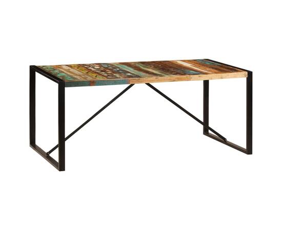 Masă de bucătărie, 180 x 90 x 75 cm, lemn masiv reciclat, 7 image
