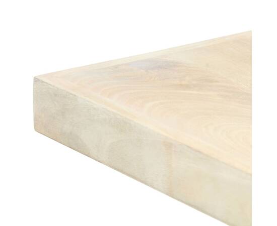 Masă de bucătărie, alb, 200x100x75 cm, lemn masiv de mango, 5 image