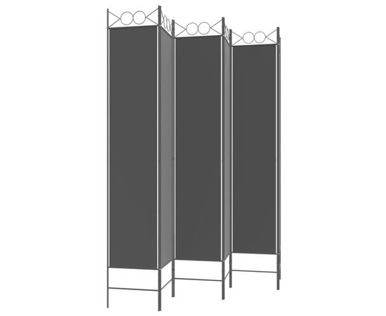 Paravan de cameră cu 6 panouri, negru, 240x220 cm, textil, 5 image