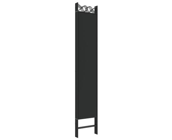 Paravan de cameră cu 6 panouri, negru, 240x220 cm, textil, 6 image