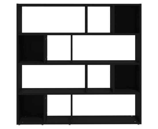 Bibliotecă/separator cameră, negru, 105x24x102 cm, 5 image