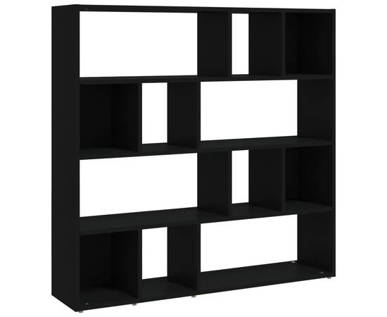 Bibliotecă/separator cameră, negru, 105x24x102 cm, 2 image