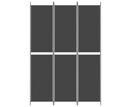 Paravan de cameră cu 3 panouri, negru, 150x220 cm, textil, 3 image