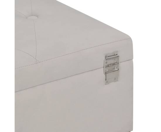 Banchetă cu un compartiment de depozitare gri 105 cm catifea, 6 image